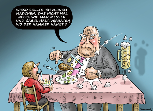 Cartoon: HELMUT KOHL RECHNET AB (medium) by marian kamensky tagged cdu,lebeslauf,merkel,angela,abrechnung,kohl,helmuth,helmuth,kohl,abrechnung,angela,merkel,lebeslauf,cdu