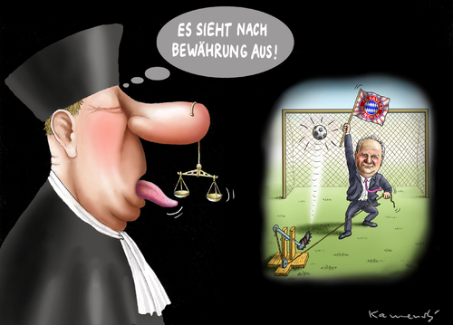 Cartoon: Hoeness vor dem Richter (medium) by marian kamensky tagged uli,hoeness,fc,bayern,steuerbtrug,menschenhandel,uli,hoeness,fc,bayern,steuerbtrug,menschenhandel