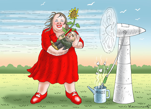 Cartoon: HOT DOPPELSPITZE DER GRÜNEN (medium) by marian kamensky tagged hot,doppelspitze,der,grünen,hot,doppelspitze,der,grünen