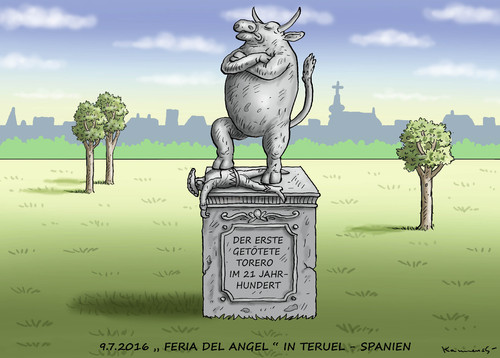 Cartoon: HURRA TORERO IST TOT (medium) by marian kamensky tagged torero,stierkampf,spanien,torero,stierkampf,spanien
