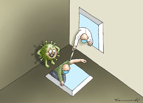 Cartoon: IMPF-STRATEGIE (medium) by marian kamensky tagged biontech,pfizer,impfung,corona,rosenmontag,eu,ursula,von,der,leyen,biontech,pfizer,impfung,corona,rosenmontag,eu,ursula,von,der,leyen