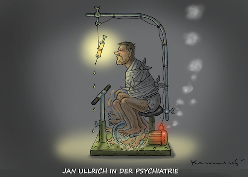 Cartoon: JAN ULLRICH IN DER PSYCHIATRIE (medium) by marian kamensky tagged jan,ullrich,in,der,psychiatrie,jan,ullrich,in,der,psychiatrie