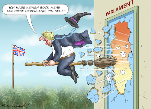 Cartoon: JOHNSON IS LEAVING (medium) by marian kamensky tagged johnson,is,leaving,johnson,is,leaving