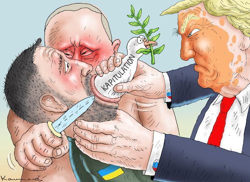 Cartoon: KAPITULATIONSTAUBE (medium) by marian kamensky tagged putin,ukraine,kapitulation,putin,ukraine,kapitulation