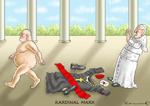 Cartoon: KARDINAL MARX HAT KEIN BOCK (medium) by marian kamensky tagged kardinal,marx,hat,kein,bock,kardinal,marx,hat,kein,bock