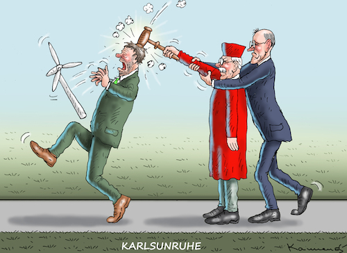 Cartoon: KARLSUNRUHE (medium) by marian kamensky tagged heizungsgesetz,in,karlsruhe,klima,merz,habeck,heizungsgesetz,in,karlsruhe,klima,merz,habeck