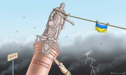 Cartoon: KATHARINA DIE GROSSE MAL GANZ KL (medium) by marian kamensky tagged katharina,die,grosse,odessa,katharina,die,grosse,odessa