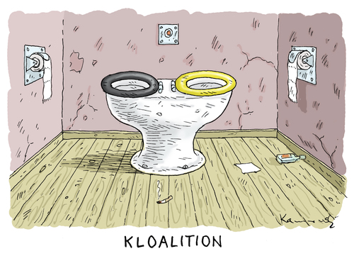 Cartoon: Kloalition (medium) by marian kamensky tagged schwarz,gelbe,koalition,fdp,cdu,schwarz,koalition,fdp,cdu