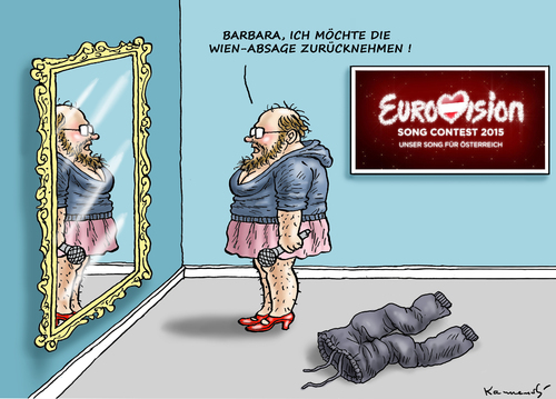 Cartoon: Kümmert nach Wien (medium) by marian kamensky tagged kümmert,nach,wien,eurovision,song,contest,kümmert,nach,wien,eurovision,song,contest