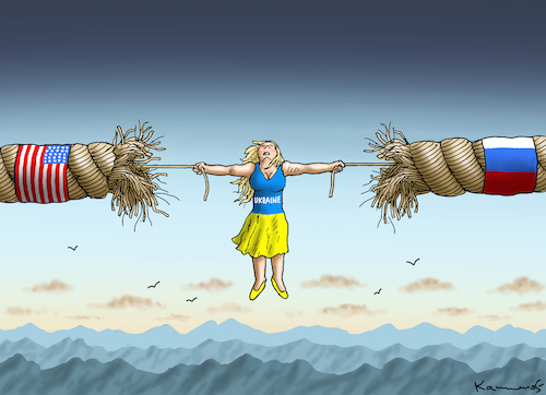 Cartoon: LADY UKRAINE (medium) by marian kamensky tagged putins,bescherung,ukraine,provokation,nato,osterweiterung,putins,bescherung,ukraine,provokation,nato,osterweiterung