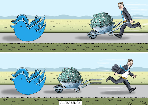 Cartoon: LAUFBURSCHE MUSK (medium) by marian kamensky tagged menschenrechtsignorant,elon,musk,twitter,uiguren,xinjiang,menschenrechtsignorant,elon,musk,twitter,uiguren,xinjiang