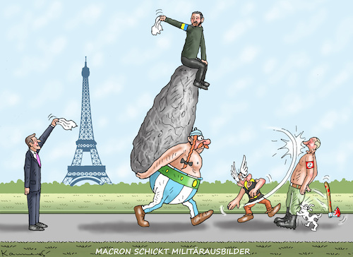 Cartoon: MACRON SCHICKT MILITÄRAUSBILDER (medium) by marian kamensky tagged milliardenhilfe,für,die,ukraine,macron,schickt,militärausbilder,milliardenhilfe,für,die,ukraine,macron,schickt,militärausbilder