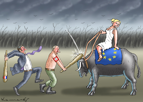 Cartoon: MACRON WARNT VOR DEM EU-TOD (medium) by marian kamensky tagged macron,warnt,vor,dem,eu,tod,macron,warnt,vor,dem,eu,tod