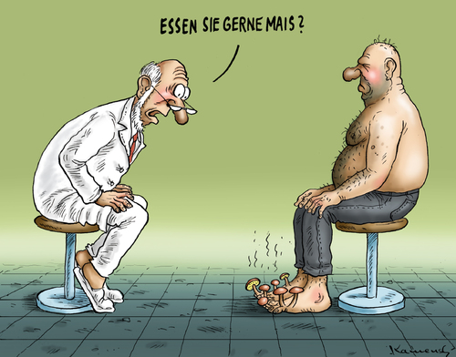 Cartoon: Maisgiftschimmelfusspilz (medium) by marian kamensky tagged pferdefleisch,skandal,england,prinz,charles,und,camilla,rumänienfleisch,serbischer,mais,schimmelpilz,pferdefleisch,skandal,england,prinz,charles,und,camilla,rumänienfleisch,serbischer,mais,schimmelpilz