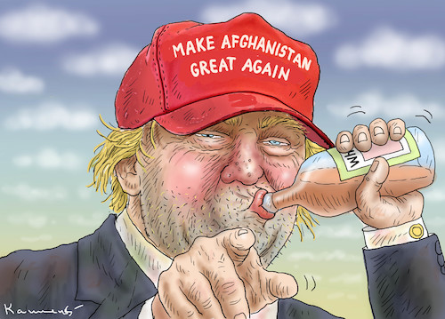 Cartoon: MAKE AFGHANISTAN GREAT AGAIN (medium) by marian kamensky tagged obama,trump,präsidentenwahlen,usa,baba,vanga,republikaner,inauguration,demokraten,charlottesville,make,afghanistan,great,again,wikileaks,faschismus,obama,trump,präsidentenwahlen,usa,baba,vanga,republikaner,inauguration,demokraten,charlottesville,make,afghanistan,great,again,wikileaks,faschismus