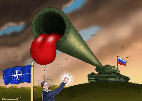 Cartoon: MARK RUTTE DROHT PUTIN (medium) by marian kamensky tagged mark,rutte,droht,putin,nato,mark,rutte,droht,putin,nato