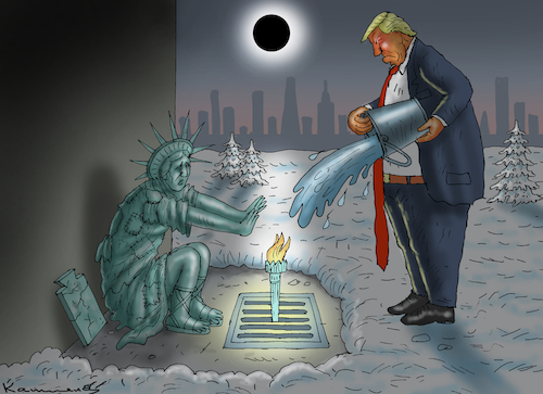 Cartoon: MEGA MAGA COLD ICE (medium) by marian kamensky tagged mega,maga,cold,ice,lady,liberty,mega,maga,cold,ice,lady,liberty