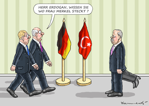Cartoon: MERKEL IST WEG (medium) by marian kamensky tagged erdogan,besucht,deutschland,böhmermann,merkel,erdogan,besucht,deutschland,böhmermann,merkel