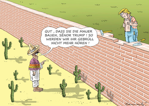 Cartoon: MEXIKOMAUER (medium) by marian kamensky tagged obama,trump,präsidentenwahlen,usa,baba,vanga,republikaner,inauguration,mexikomauer,demokraten,faschismus,obama,trump,präsidentenwahlen,usa,baba,vanga,republikaner,inauguration,mexikomauer,demokraten,faschismus