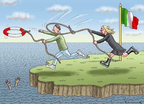 Cartoon: MUSSOLINIMELONI (medium) by marian kamensky tagged meloni,vereidigt,italien,rechtes,bündnis,meloni,vereidigt,italien,rechtes,bündnis