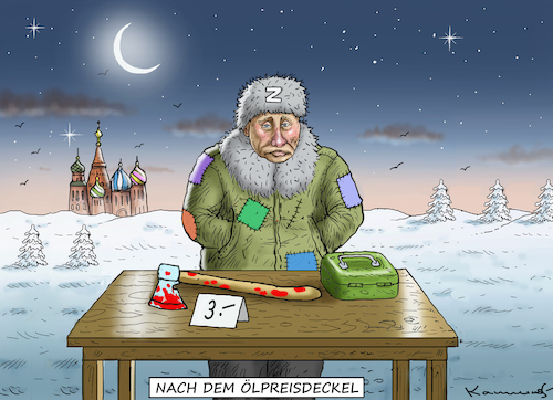 Cartoon: Nach dem Ölpreisdeckel (medium) by marian kamensky tagged flucht,aus,cherson,putin,energieterror,ukraine,ölpreisdeckel,flucht,aus,cherson,putin,energieterror,ukraine,ölpreisdeckel