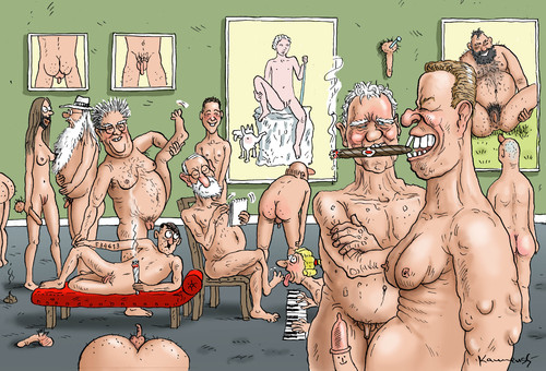 Cartoon: Nackte Männer Ausstellungin Wie (medium) by marian kamensky tagged führung,fkk,ausstellung,museum,leopold,männer,nackte,nackte,männer,leopold,museum,ausstellung,fkk,führung