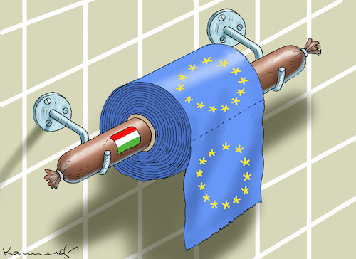 Cartoon: NIVEAU IN ORBANISTAN (medium) by marian kamensky tagged neuer,eu,ratspräsident,orban,neuer,eu,ratspräsident,orban