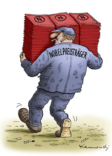 Cartoon: Nobelpreisträger (medium) by marian kamensky tagged nobelpreis,schwedische,akademie,friedenspreis,nobelpreis,schwedische,akademie,friedenspreis