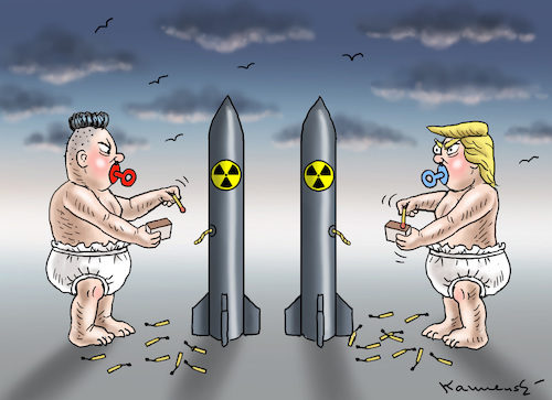 Cartoon: NUKE BOYS (medium) by marian kamensky tagged obama,trump,präsidentenwahlen,usa,baba,vanga,republikaner,inauguration,demokraten,kim,jong,un,nord,korea,wikileaks,faschismus,obama,trump,präsidentenwahlen,usa,baba,vanga,republikaner,inauguration,demokraten,kim,jong,un,nord,korea,wikileaks,faschismus