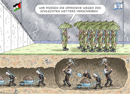 Cartoon: OFFENSIVE VERSCHOBEN (medium) by marian kamensky tagged hamas,greift,israel,an,hamas,greift,israel,an