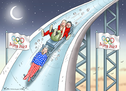 Cartoon: OLYMPISCHE SPIELCHEN (medium) by marian kamensky tagged olympische,winterspiele,in,china,olympische,winterspiele,in,china