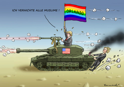 Cartoon: ORLANDO (medium) by marian kamensky tagged orlando,trump,is,terroranschlag,orlando,trump,is,terroranschlag
