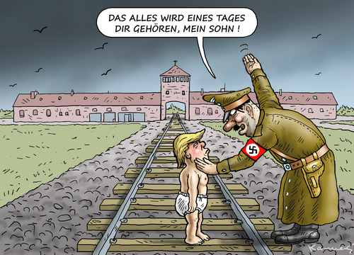 Cartoon: PAPA TRUMP (medium) by marian kamensky tagged obama,trump,präsidentenwahlen,usa,baba,vanga,republikaner,demokraten,faschismus,obama,trump,präsidentenwahlen,usa,baba,vanga,republikaner,demokraten,faschismus