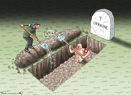 Cartoon: PATT (medium) by marian kamensky tagged beitrittsverhandlungen,ukraine,selenskyj,patt,beitrittsverhandlungen,ukraine,selenskyj,patt