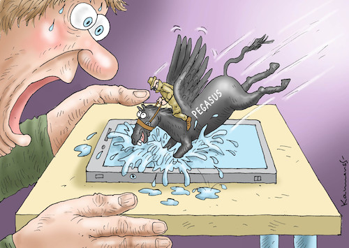 Cartoon: Pegasus (medium) by marian kamensky tagged allgemeine,bespitzelung,pegasus,bnd,allgemeine,bespitzelung,pegasus,bnd