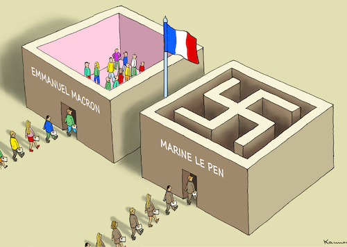 Cartoon: Präsidentenwahl in Frankreich (medium) by marian kamensky tagged putinversteher,assange,emmanuel,macron,le,pen,präsidentenwahl,in,frankreich,putinversteher,assange,emmanuel,macron,le,pen,präsidentenwahl,in,frankreich