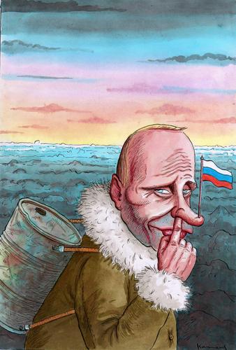 Cartoon: Putin at the North Pole (medium) by marian kamensky tagged humor,wladimir putin,karikatur,karikaturen,portrait,russland,politiker,nordpol,weihnachtsmann,wladimir,putin