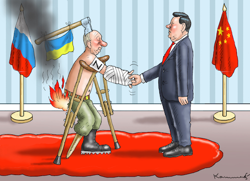 Cartoon: PUTIN TRIFFT XI JINPING (medium) by marian kamensky tagged putin,trifft,xi,jinping,putin,trifft,xi,jinping