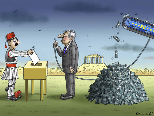 Cartoon: QUALEN IN GRIECHENLAND (medium) by marian kamensky tagged alexis,tsipras,griechenland,rettungsschirm,eu,referendum,qualen,in,griechenlandgriechowestern,alexis,tsipras,griechenland,rettungsschirm,eu,referendum,qualen,in,griechenlandgriechowestern