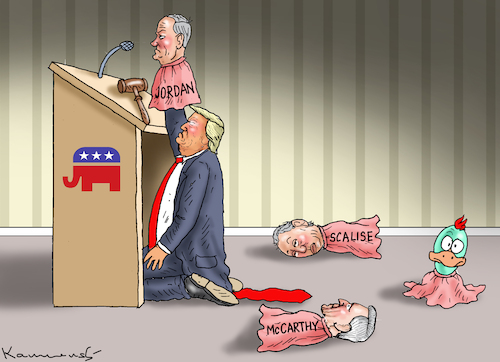 Cartoon: REPUBLIKANISCHE SPRECHERPUPPEN (medium) by marian kamensky tagged trump,gaetz,mccarter,biden,trump,gaetz,mccarter,biden