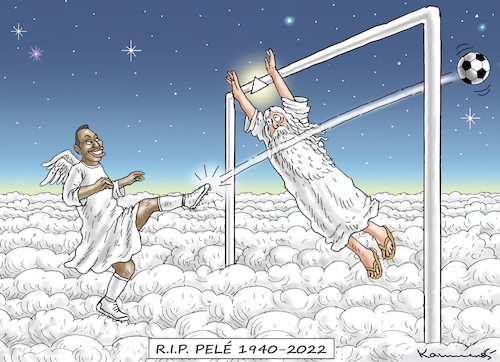 Cartoon: RIP PELE 1940-2022 (medium) by marian kamensky tagged rip,pele,1940,2022,rip,pele,1940,2022