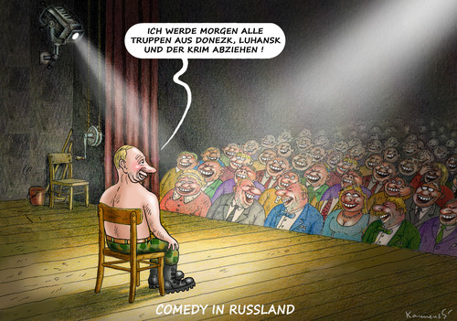 Cartoon: Russischer humor (medium) by marian kamensky tagged ukraine,konflikt,minsk,putin,poroschenko,merkel,hollande,ukraine,konflikt,minsk,putin,poroschenko,merkel,hollande