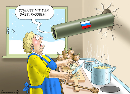 Cartoon: SÄBELRASSELN (medium) by marian kamensky tagged putins,bescherung,ukraine,provokation,baerbock,lawrow,nato,osterweiterung,putins,bescherung,ukraine,provokation,baerbock,lawrow,nato,osterweiterung