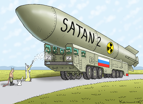 Cartoon: Satansweihe (medium) by marian kamensky tagged putins,bescherung,ukraine,provokation,swift,nato,osterweiterung