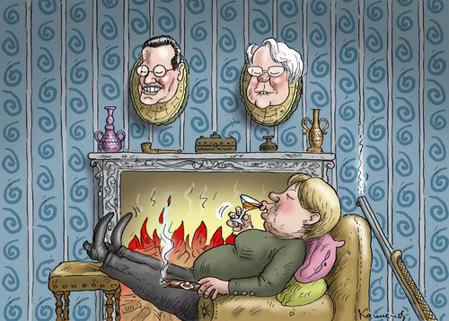 Cartoon: Schavan Guttenberg Merkel (medium) by marian kamensky tagged schavan,guttenberg,merkel,doktortitel,plagiat,uni,trophäen,schavan,guttenberg,merkel,doktortitel,plagiat,uni,trophäen