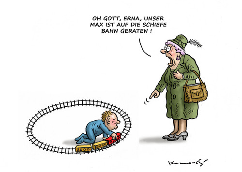 Cartoon: Schiefe Bahn (medium) by marian kamensky tagged weselsky,gdl,streik,db,lokführerstreik,achse,des,bösen,lokführerstreik,db,streik,gdl,weselsky,achse,des,bösen