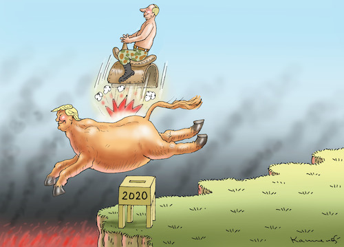 Cartoon: SCHLEUDERSITZEXPERTE PUTIN (medium) by marian kamensky tagged coronavirus,epidemie,gesundheit,panik,stillegung,george,floyd,twittertrump,pandemie,coronavirus,epidemie,gesundheit,panik,stillegung,george,floyd,twittertrump,pandemie