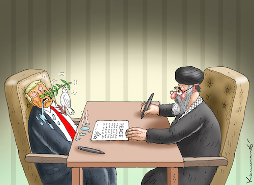 Cartoon: SLEEPY PEACE (medium) by marian kamensky tagged strasse,von,hormus,wieder,gesperrt,strasse,von,hormus,wieder,gesperrt