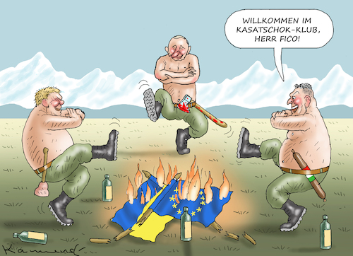 Cartoon: SLOWAKEI IST VERLOREN (medium) by marian kamensky tagged slowakei,ist,verloren,fico,slowakei,ist,verloren,fico