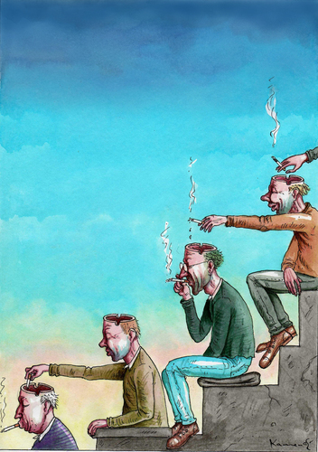 Cartoon: Smokers (medium) by marian kamensky tagged humor